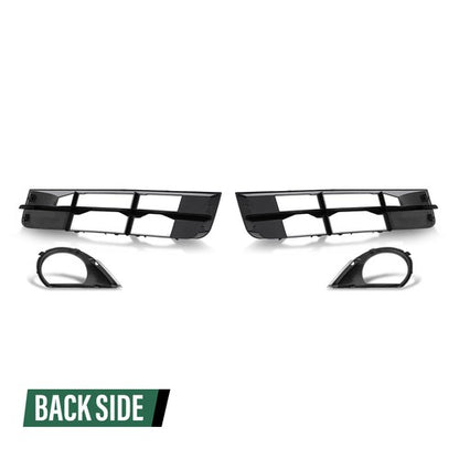 Solid Spare Fit For 10-15 Audi Q7 Standard Front Bumper Lower Fog Light Grille Covers Trim
