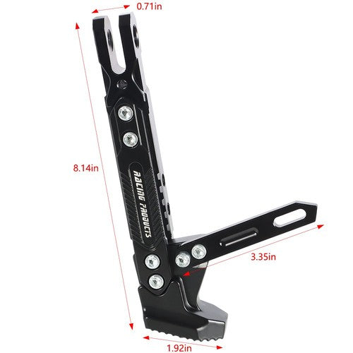 Solid Spare Motorcycle CNC Aluminum Alloy Adjustable Kickstand Foot Side Stand Black