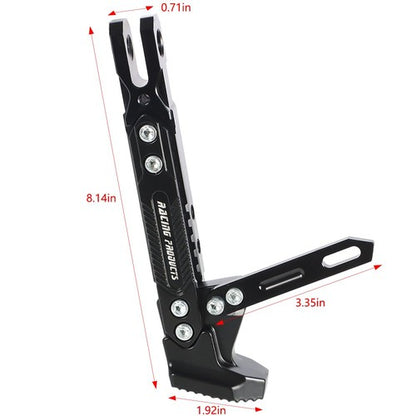 Solid Spare Motorcycle CNC Aluminum Alloy Adjustable Kickstand Foot Side Stand Black