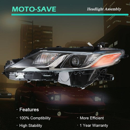 Solid Spare Driver Side Black Housing Headlight Lamp For Toyota Camry L/Le/Se 2018-2019