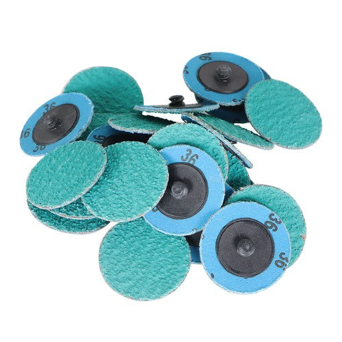 Solid Spare 25 Pcs 2" 36 Grit Zirconia + Grind Aid Quick Change Sanding Discs Type