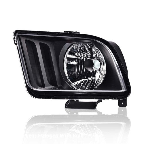 Solid Spare Fit For 05-09 Ford Mustang Clear/Black Headlight Assembly Left Driver Side