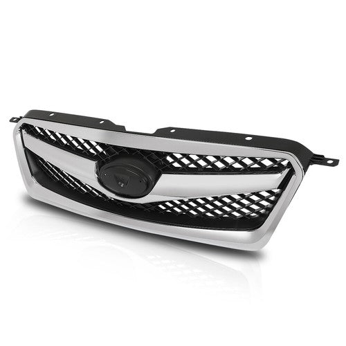Solid Spare Fit For 2010-2012 Subaru Legacy Front Bumper Upper Grille Grill Black Chrome