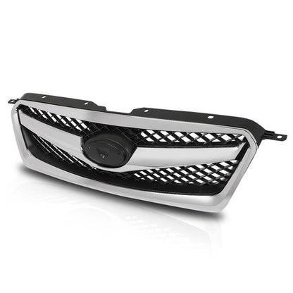 Solid Spare Fit For 2010-2012 Subaru Legacy Front Bumper Upper Grille Grill Black Chrome
