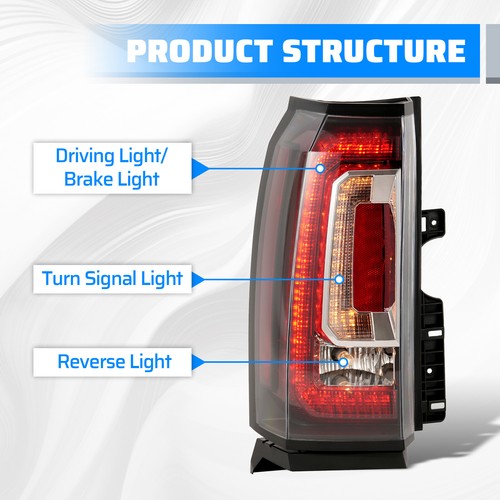 Solid Spare Fit For GMC Yukon/XL/Denali 2015-2020 LED Driver Side Tail Light Lamp Assembly