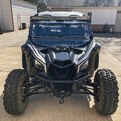 Solid Spare 2-IN-1 Flip Front Clear Windshield W/Hardware For Can-Am Maverick X3 2017-2025