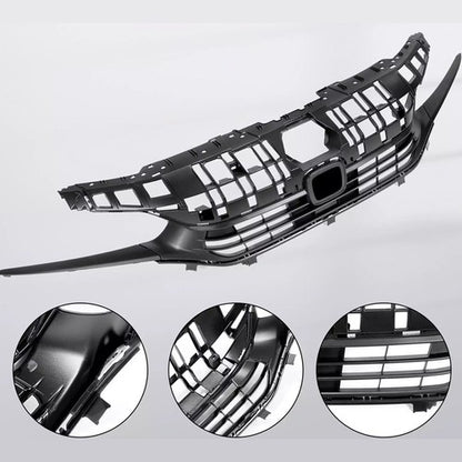 Solid Spare W/Molding Fog Lights Black Plastic Upper Lower Grill Set For Honda Civic 2022-23