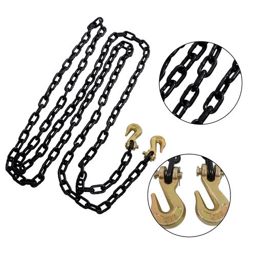 Solid Spare 1/4 Inch x 14Ft G80 Transport Bundle Chain Steel Black 3300lbs Safe Working Load