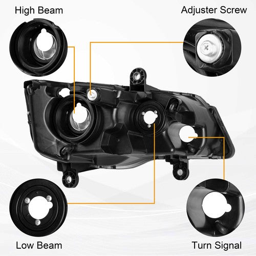 Solid Spare For 2011-2019 Dodge Grand Caravan 2008-16 Chrysler Town & Country Headlights Set