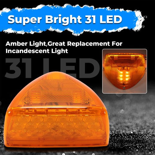 Solid Spare For Peterbilt 379 359 Turn Signal Corner Head Light Marker Light 31 LED Amber