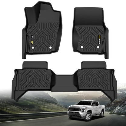 Solid Spare TPE Floor Mats Liners Fit For 2024-2025 Toyota Tacoma Double Cab All Weather