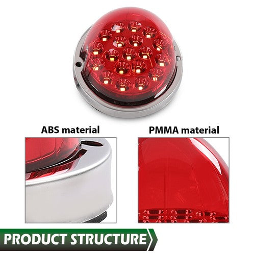 Solid Spare Universal Red W/ Clear Lens [19 LED] Watermelon Marker Turn Signal Light