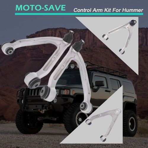 Solid Spare 2Pcs Fit For 06-10 Hummer H3 H3T Front Upper Control Arms Ball Joint LH & RH Kit