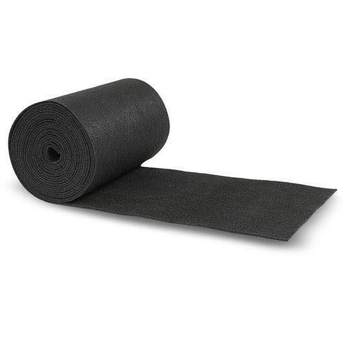 Solid Spare 12" x 25' Ribbed Bunk Carpet / Marine Boat Trailer Runners / Outdoor - Black
