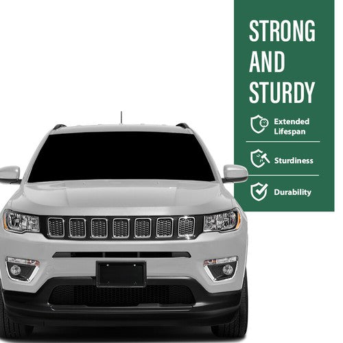Solid Spare Fit For 2017-2020 Jeep Compass Front Bumper Fog Light Cover Bezel Left+Right