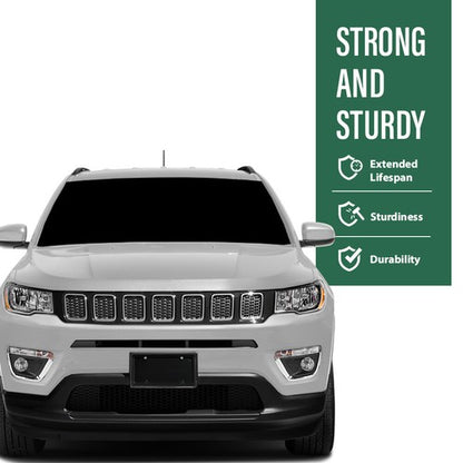 Solid Spare Fit For 2017-2020 Jeep Compass Front Bumper Fog Light Cover Bezel Left+Right