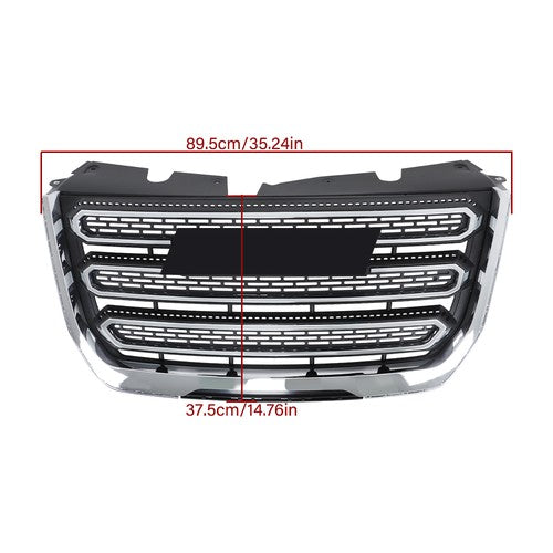 Solid Spare For GMC Terrain SLT 2016 2017 Chrome & Black Plastic Front Upper Bumper Grille