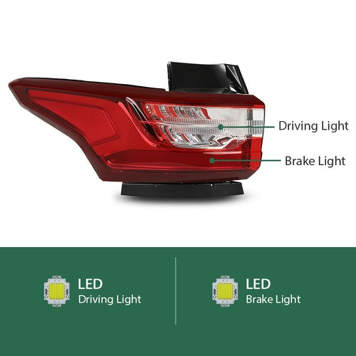 Solid Spare LED Tail Light Brake Lamp Assembly Fit For 18-21 Chevrolet Traverse Left Side