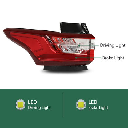 Solid Spare LED Tail Light Brake Lamp Assembly Fit For 18-21 Chevrolet Traverse Left Side