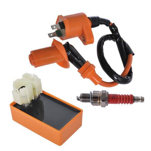 Solid Spare For Gy6 Motorcycle Scooter ATV 50cc 125cc 150cc Ignition Coil CDI Spark Plug Kit
