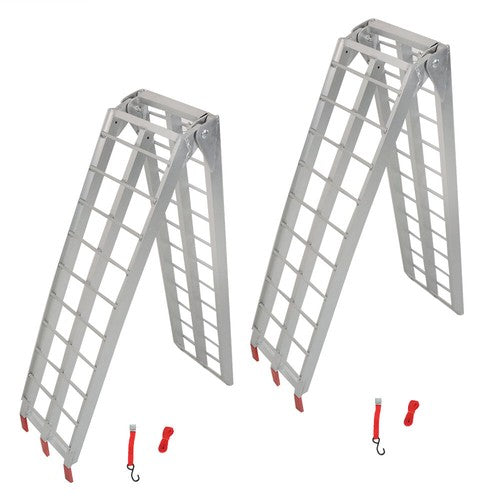 Solid Spare 2pcs UTV ATV 7.5' Aluminum Folding Loading Ramps For Truck Motorcycle Lawn Mower