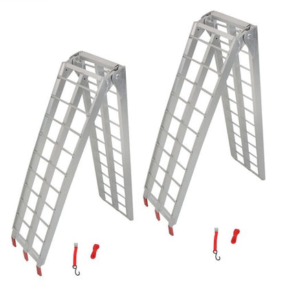 Solid Spare 2pcs UTV ATV 7.5' Aluminum Folding Loading Ramps For Truck Motorcycle Lawn Mower