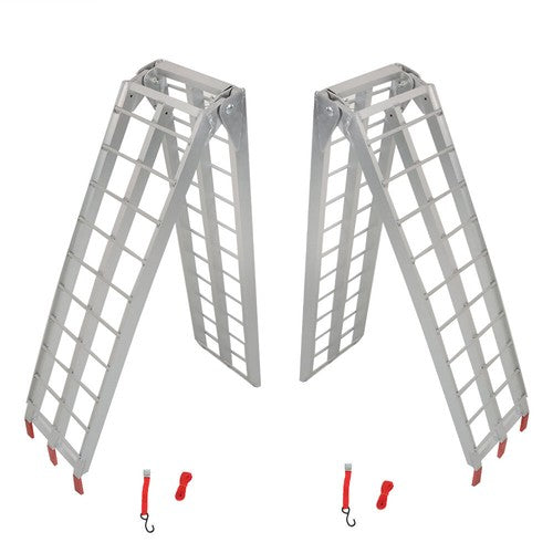 Solid Spare 2pcs UTV ATV 7.5' Aluminum Folding Loading Ramps For Truck Motorcycle Lawn Mower