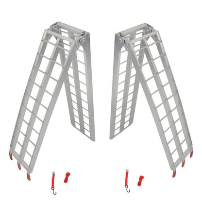 Solid Spare 2pcs UTV ATV 7.5' Aluminum Folding Loading Ramps For Truck Motorcycle Lawn Mower