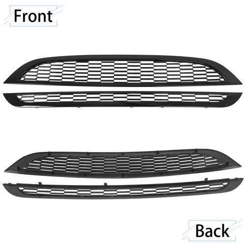 Solid Spare Honeycomb Mesh Front Grille Upper&Lower FOR 2002-06 Mini Cooper & S R50 R52 R53