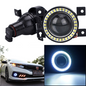 Pair Projector Angel Eyes White LED Halo Fog Light DRL For 2016-2019 Honda Civic