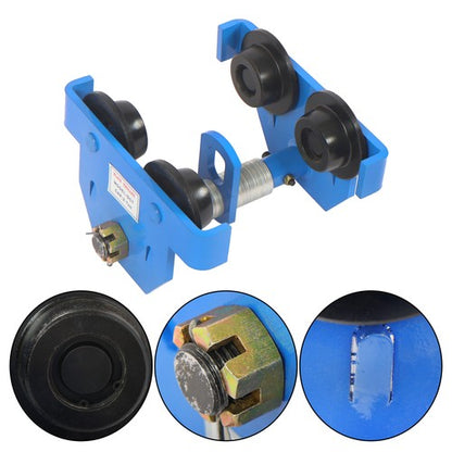 Solid Spare 4400 LBS/2 Ton Dual Wheels I-Beam Hand Trolley Alloy Steel 65-180mm Adjustable