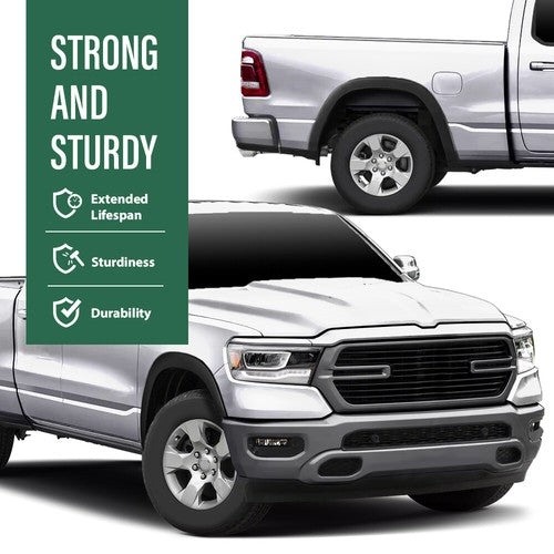 Solid Spare Factory Style Fender Flares w/ Mud Guard Fit For 19-24 Dodge Ram 1500 Smooth