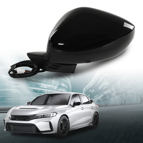 Solid Spare Fit For 2022-2023 Honda Civic 3 Pin Manual Fold Power Mirror Left Driver Side