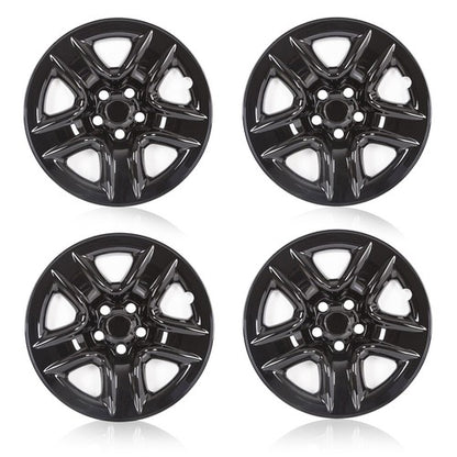 Solid Spare 4 17" Black Wheel Skins Hub Caps Full Rim Skin Covers For Toyota RAV4 2006-2012