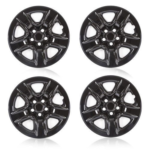 Solid Spare 4 17" Black Wheel Skins Hub Caps Full Rim Skin Covers For Toyota RAV4 2006-2012