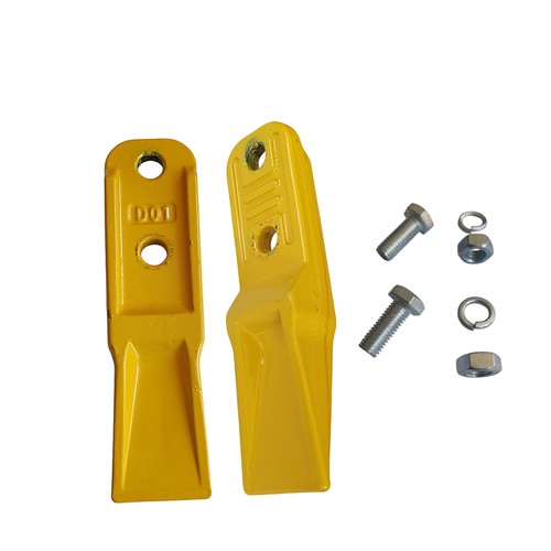 Solid Spare 2PCS Bucket Teeth For Mini Excavator Narrow Bucket Attachments W/ Bolts Nuts