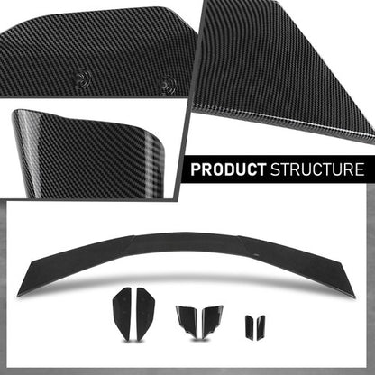 Solid Spare Rear Trunk Spoiler Lid High Wing Kit Fit For 2020-2024 Corvette C8 Carbon Look