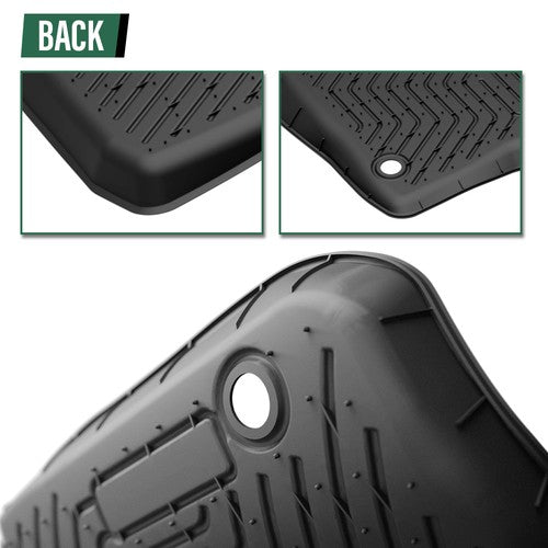 Solid Spare Fit For 19-24 Ford Ranger Crew Cab All Weather TPE Floor Mats Protection Liners