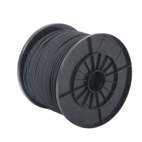 Solid Spare 3/16 inch Black Polypro Rope 500 Feet Hollow Braid Tensile Strength 750 Pounds