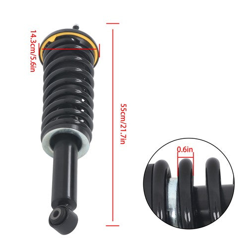 Solid Spare For Jaguar XJ Series 10-18 Pair Rear Shock Struts Assys Coil Spring w/o Electric