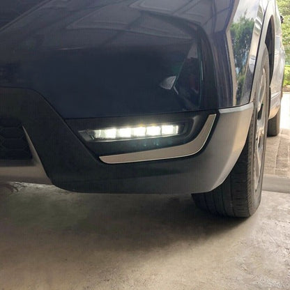 Solid Spare LED DRL Daytime Running Fog Lamp Lights w/Brackets For Honda CRV CR-V 2017-2019