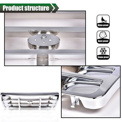 Solid Spare Fit For 1992-1996 Ford F150 F250 F350 Bronco Front Bumper Grille Grill Chrome