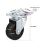 Solid Spare 24 Pack 2" Swivel Caster Wheels Rubber Base With Top Plate & Bearing Heavy Duty