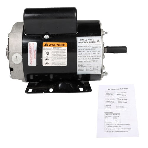 Solid Spare 3 HP SPL 3450 RPM Electric Motor Compressor Duty 56 Frame 1 Phase 115/230 Volts