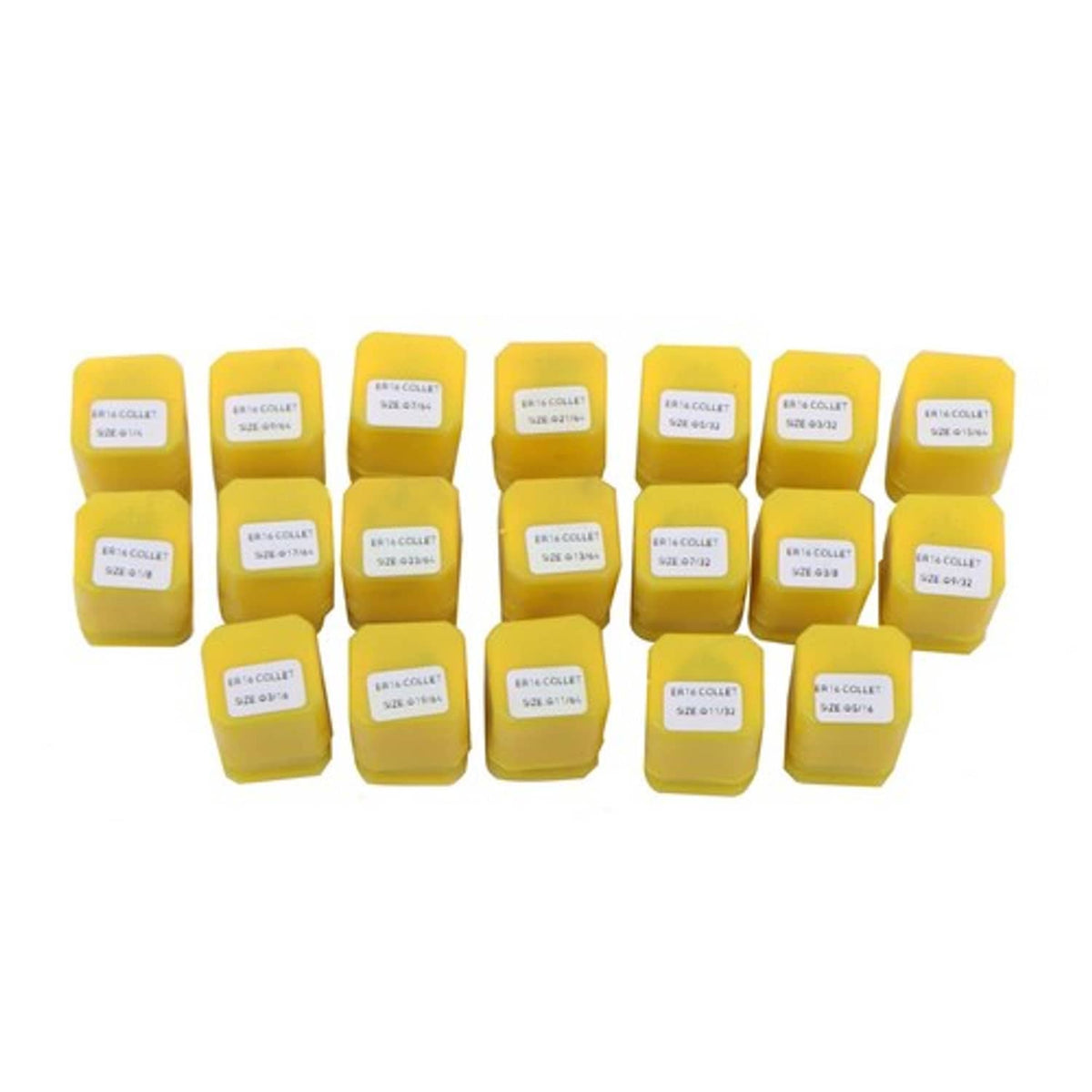 Solid Spare ER16 Spring collet set 19pcs Sizes16th, 32nds & 64th for CNC Milling Lathe Tool