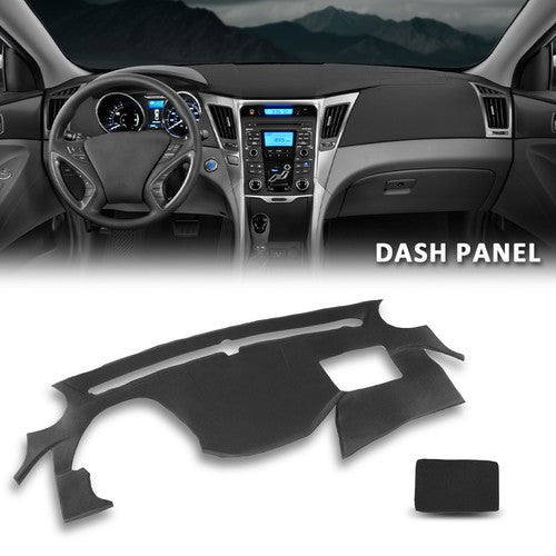 Solid Spare TPE Dashboard Dash Cover Cap Overlay Black Fit For Hyundai Sonata 2011-2014