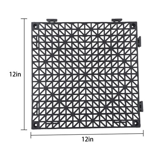 Solid Spare Interlocking Tile 50PCS Black, Soft PVC Interlocking Drainage Tiles 12x12inch