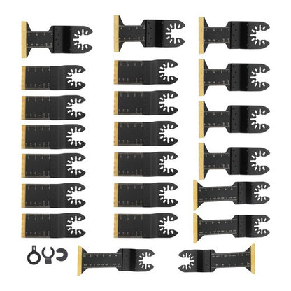 Solid Spare 22PCS Titanium Oscillating Saw Blades Universal Multitool Cutting Blades Kit