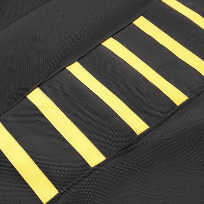 Solid Spare Black+Yellow Ribs PVC Multi Grip Seat Cover For Suzuki Z400 LTZ 400 2003-2009 08