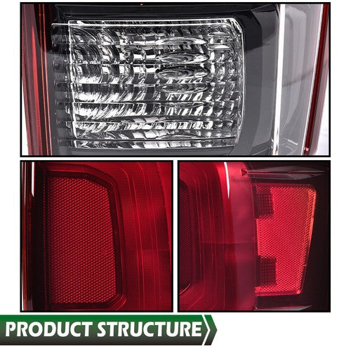Solid Spare Fit For 16-2022 Toyota Tacoma Red/Black Rear Tail Lights Brake Lamps Left+Right